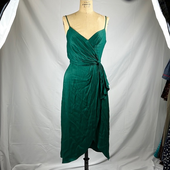 NWT Anthropologie Emerald Green Wrap Dress - Picture 1 of 5
